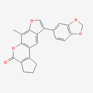 molecular formula C22H16O5 B4878919 9-(1,3-benzodioxol-5-yl)-6-methyl-2,3-dihydrocyclopenta[c]furo[3,2-g]chromen-4(1H)-one 