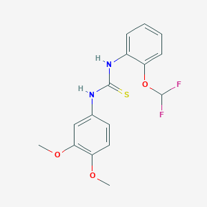 molecular formula C16H16F2N2O3S B4878925 N-[2-(difluoromethoxy)phenyl]-N'-(3,4-dimethoxyphenyl)thiourea 