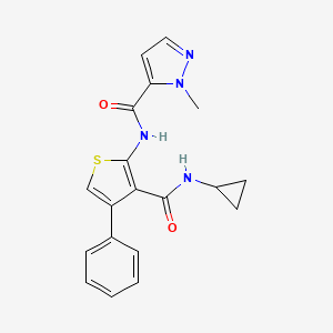 molecular formula C19H18N4O2S B4878926 N-{3-[(cyclopropylamino)carbonyl]-4-phenyl-2-thienyl}-1-methyl-1H-pyrazole-5-carboxamide 