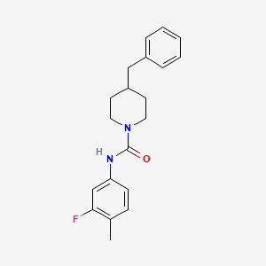 molecular formula C20H23FN2O B4878939 4-benzyl-N-(3-fluoro-4-methylphenyl)-1-piperidinecarboxamide 