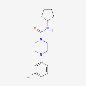 molecular formula C16H22ClN3O B4878946 4-(3-chlorophenyl)-N-cyclopentyl-1-piperazinecarboxamide 