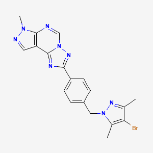 molecular formula C19H17BrN8 B4878950 2-{4-[(4-bromo-3,5-dimethyl-1H-pyrazol-1-yl)methyl]phenyl}-7-methyl-7H-pyrazolo[4,3-e][1,2,4]triazolo[1,5-c]pyrimidine 