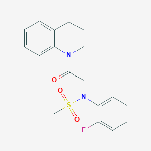 molecular formula C18H19FN2O3S B4878959 N-[2-(3,4-dihydro-1(2H)-quinolinyl)-2-oxoethyl]-N-(2-fluorophenyl)methanesulfonamide 