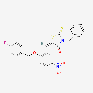 3-benzyl-5-{2-[(4-fluorobenzyl)oxy]-5-nitrobenzylidene}-2-thioxo-1,3-thiazolidin-4-one