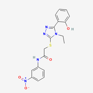 molecular formula C18H17N5O4S B4878977 2-{[4-ethyl-5-(2-hydroxyphenyl)-4H-1,2,4-triazol-3-yl]thio}-N-(3-nitrophenyl)acetamide 