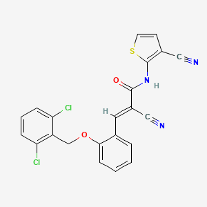 molecular formula C22H13Cl2N3O2S B4878985 2-cyano-N-(3-cyano-2-thienyl)-3-{2-[(2,6-dichlorobenzyl)oxy]phenyl}acrylamide 