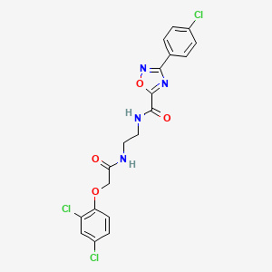molecular formula C19H15Cl3N4O4 B4879014 3-(4-chlorophenyl)-N-(2-{[(2,4-dichlorophenoxy)acetyl]amino}ethyl)-1,2,4-oxadiazole-5-carboxamide 