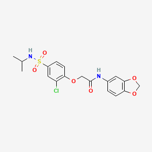 molecular formula C18H19ClN2O6S B4879038 N-1,3-benzodioxol-5-yl-2-{2-chloro-4-[(isopropylamino)sulfonyl]phenoxy}acetamide 