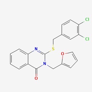molecular formula C20H14Cl2N2O2S B4879042 2-[(3,4-dichlorobenzyl)thio]-3-(2-furylmethyl)-4(3H)-quinazolinone 