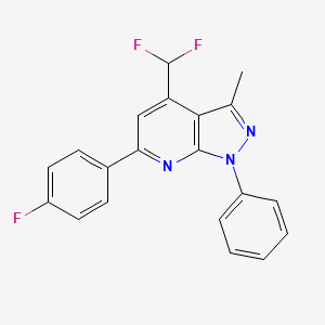 molecular formula C20H14F3N3 B4879077 4-(difluoromethyl)-6-(4-fluorophenyl)-3-methyl-1-phenyl-1H-pyrazolo[3,4-b]pyridine 
