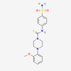 molecular formula C18H22N4O3S2 B4879092 N-[4-(aminosulfonyl)phenyl]-4-(2-methoxyphenyl)-1-piperazinecarbothioamide 