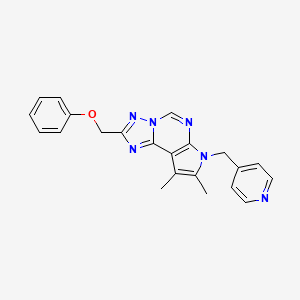 molecular formula C22H20N6O B4879098 8,9-dimethyl-2-(phenoxymethyl)-7-(4-pyridinylmethyl)-7H-pyrrolo[3,2-e][1,2,4]triazolo[1,5-c]pyrimidine 