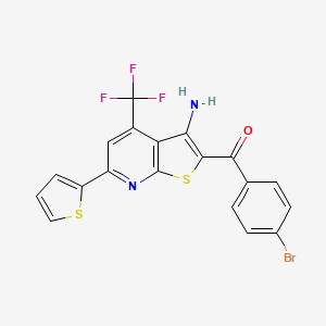 molecular formula C19H10BrF3N2OS2 B4879100 [3-amino-6-(2-thienyl)-4-(trifluoromethyl)thieno[2,3-b]pyridin-2-yl](4-bromophenyl)methanone 