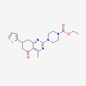 molecular formula C20H24N4O3S B4879103 ethyl 4-[4-methyl-5-oxo-7-(2-thienyl)-5,6,7,8-tetrahydro-2-quinazolinyl]-1-piperazinecarboxylate 