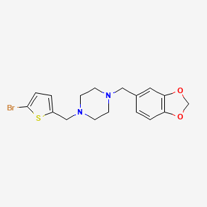 molecular formula C17H19BrN2O2S B4879105 1-(1,3-benzodioxol-5-ylmethyl)-4-[(5-bromo-2-thienyl)methyl]piperazine 
