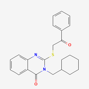 molecular formula C23H24N2O2S B4879119 3-(cyclohexylmethyl)-2-[(2-oxo-2-phenylethyl)thio]-4(3H)-quinazolinone 