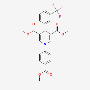 molecular formula C24H20F3NO6 B4879130 dimethyl 1-[4-(methoxycarbonyl)phenyl]-4-[3-(trifluoromethyl)phenyl]-1,4-dihydro-3,5-pyridinedicarboxylate 