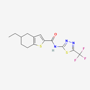 molecular formula C14H14F3N3OS2 B4879133 5-ethyl-N-[5-(trifluoromethyl)-1,3,4-thiadiazol-2-yl]-4,5,6,7-tetrahydro-1-benzothiophene-2-carboxamide 