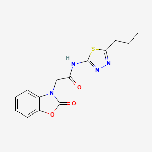 molecular formula C14H14N4O3S B4879152 2-(2-oxo-1,3-benzoxazol-3(2H)-yl)-N-(5-propyl-1,3,4-thiadiazol-2-yl)acetamide 