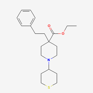 molecular formula C21H31NO2S B4879159 ethyl 4-(2-phenylethyl)-1-(tetrahydro-2H-thiopyran-4-yl)-4-piperidinecarboxylate 