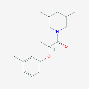 molecular formula C17H25NO2 B4879172 3,5-dimethyl-1-[2-(3-methylphenoxy)propanoyl]piperidine 
