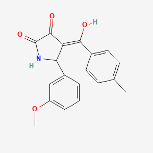 molecular formula C19H17NO4 B4879193 3-hydroxy-5-(3-methoxyphenyl)-4-(4-methylbenzoyl)-1,5-dihydro-2H-pyrrol-2-one 