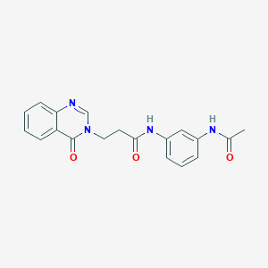 molecular formula C19H18N4O3 B4879234 N-[3-(acetylamino)phenyl]-3-(4-oxo-3(4H)-quinazolinyl)propanamide 