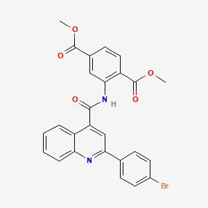 molecular formula C26H19BrN2O5 B4879240 dimethyl 2-({[2-(4-bromophenyl)-4-quinolinyl]carbonyl}amino)terephthalate 