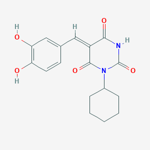 molecular formula C17H18N2O5 B4879250 1-cyclohexyl-5-(3,4-dihydroxybenzylidene)-2,4,6(1H,3H,5H)-pyrimidinetrione 