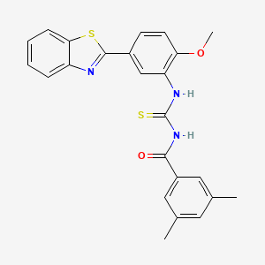 molecular formula C24H21N3O2S2 B4879282 N-({[5-(1,3-benzothiazol-2-yl)-2-methoxyphenyl]amino}carbonothioyl)-3,5-dimethylbenzamide 