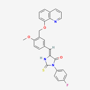 molecular formula C27H20FN3O3S B4879288 3-(4-fluorophenyl)-2-mercapto-5-{4-methoxy-3-[(8-quinolinyloxy)methyl]benzylidene}-3,5-dihydro-4H-imidazol-4-one 