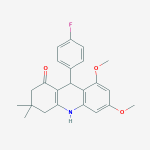 molecular formula C23H24FNO3 B4879302 9-(4-fluorophenyl)-6,8-dimethoxy-3,3-dimethyl-3,4,9,10-tetrahydro-1(2H)-acridinone 