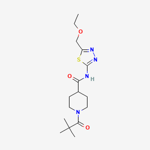 1-(2,2-dimethylpropanoyl)-N-[5-(ethoxymethyl)-1,3,4-thiadiazol-2-yl]-4-piperidinecarboxamide