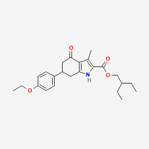 molecular formula C24H31NO4 B4879333 2-ethylbutyl 6-(4-ethoxyphenyl)-3-methyl-4-oxo-4,5,6,7-tetrahydro-1H-indole-2-carboxylate 