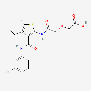 molecular formula C18H19ClN2O5S B4879340 {2-[(3-{[(3-chlorophenyl)amino]carbonyl}-4-ethyl-5-methyl-2-thienyl)amino]-2-oxoethoxy}acetic acid 