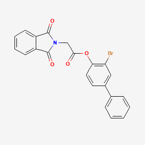 molecular formula C22H14BrNO4 B4879346 3-bromo-4-biphenylyl (1,3-dioxo-1,3-dihydro-2H-isoindol-2-yl)acetate 