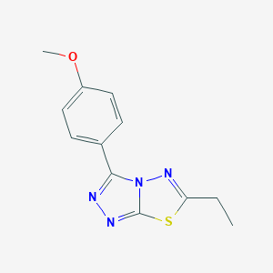 molecular formula C12H12N4OS B487935 6-Ethyl-3-(4-methoxyphenyl)[1,2,4]triazolo[3,4-b][1,3,4]thiadiazole CAS No. 923551-10-4