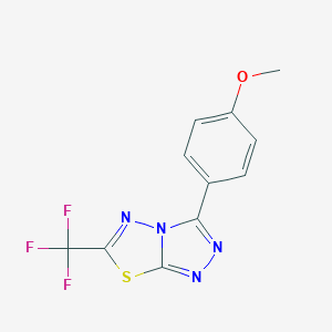 molecular formula C11H7F3N4OS B487936 3-(4-Methoxyphenyl)-6-(trifluoromethyl)[1,2,4]triazolo[3,4-b][1,3,4]thiadiazole CAS No. 923551-14-8
