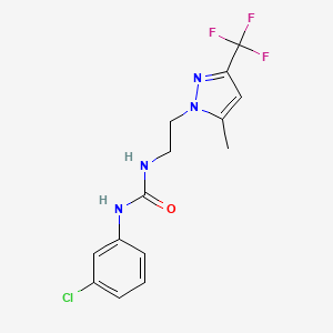 molecular formula C14H14ClF3N4O B4879376 N-(3-chlorophenyl)-N'-{2-[5-methyl-3-(trifluoromethyl)-1H-pyrazol-1-yl]ethyl}urea 