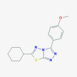 molecular formula C16H18N4OS B487938 6-Cyclohexyl-3-(4-methoxyphenyl)-[1,2,4]triazolo[3,4-b][1,3,4]thiadiazole CAS No. 840518-53-8