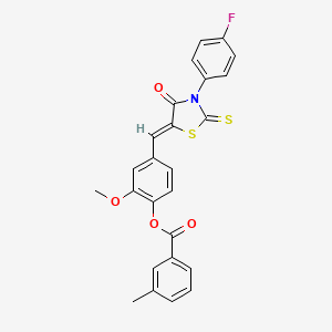 molecular formula C25H18FNO4S2 B4879382 4-{[3-(4-fluorophenyl)-4-oxo-2-thioxo-1,3-thiazolidin-5-ylidene]methyl}-2-methoxyphenyl 3-methylbenzoate 