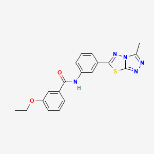 molecular formula C19H17N5O2S B4879389 3-ethoxy-N-[3-(3-methyl[1,2,4]triazolo[3,4-b][1,3,4]thiadiazol-6-yl)phenyl]benzamide 