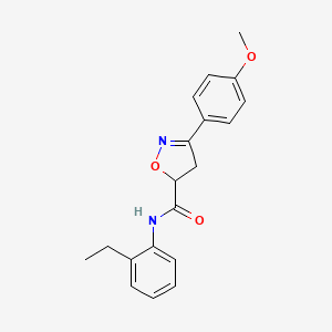 molecular formula C19H20N2O3 B4879392 N-(2-ethylphenyl)-3-(4-methoxyphenyl)-4,5-dihydro-5-isoxazolecarboxamide 