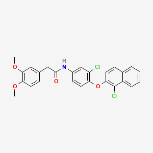 N-{3-chloro-4-[(1-chloro-2-naphthyl)oxy]phenyl}-2-(3,4-dimethoxyphenyl)acetamide