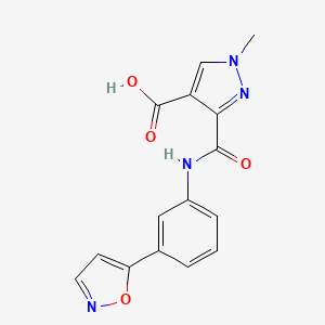 molecular formula C15H12N4O4 B4879412 3-({[3-(5-isoxazolyl)phenyl]amino}carbonyl)-1-methyl-1H-pyrazole-4-carboxylic acid 
