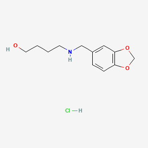 molecular formula C12H18ClNO3 B4879419 4-[(1,3-benzodioxol-5-ylmethyl)amino]butan-1-ol hydrochloride 