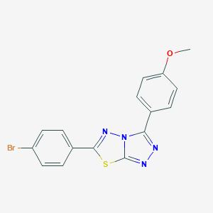 molecular formula C16H11BrN4OS B487942 6-(4-Bromophenyl)-3-(4-methoxyphenyl)-[1,2,4]triazolo[3,4-b][1,3,4]thiadiazole CAS No. 578748-18-2