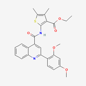 molecular formula C27H26N2O5S B4879431 ethyl 2-({[2-(2,4-dimethoxyphenyl)-4-quinolinyl]carbonyl}amino)-4,5-dimethyl-3-thiophenecarboxylate 