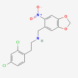 molecular formula C16H14Cl2N2O4 B4879480 2-(2,4-dichlorophenyl)-N-[(6-nitro-1,3-benzodioxol-5-yl)methyl]ethanamine CAS No. 355383-38-9