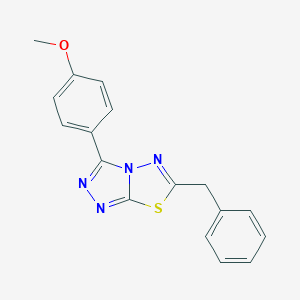 molecular formula C17H14N4OS B487949 4-(6-Benzyl[1,2,4]triazolo[3,4-b][1,3,4]thiadiazol-3-yl)phenyl methyl ether CAS No. 895333-61-6